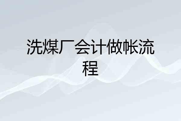 洗煤厂会计做帐流程