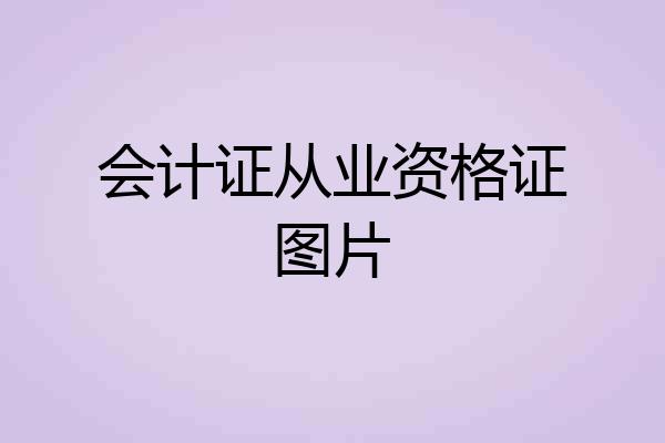 会计证从业资格证图片