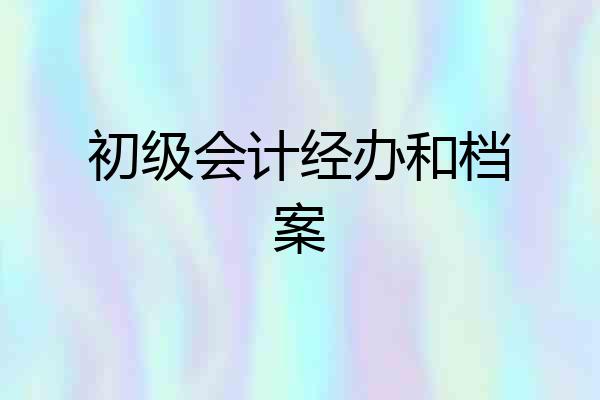 初级会计经办和档案