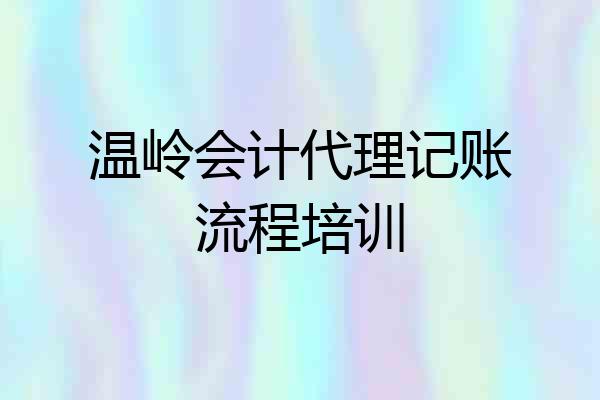 温岭会计代理记账流程培训