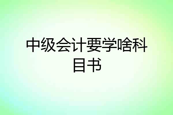 中级会计要学啥科目书