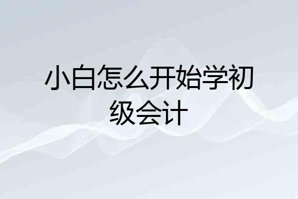小白怎么开始学初级会计