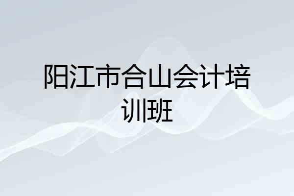 阳江市合山会计培训班
