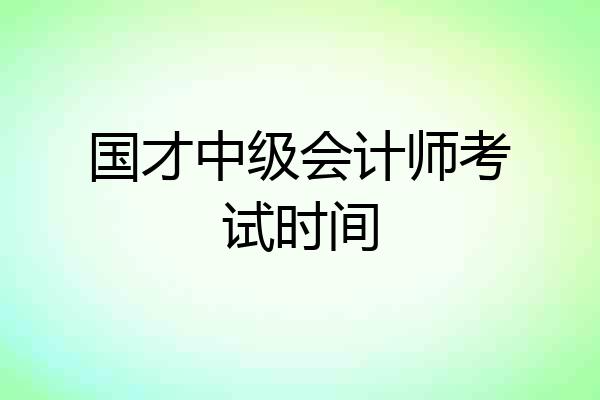 国才中级会计师考试时间