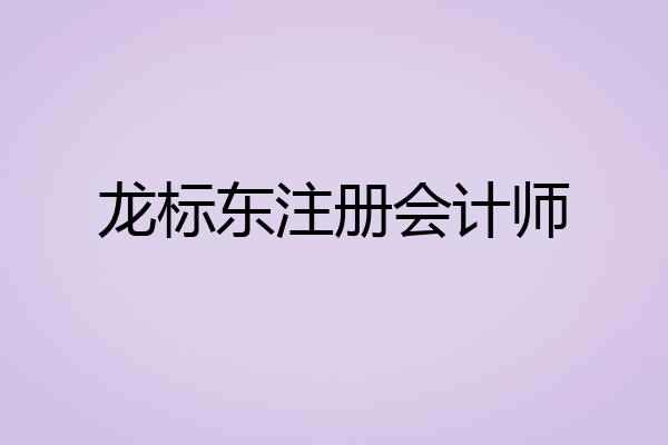 龙标东注册会计师