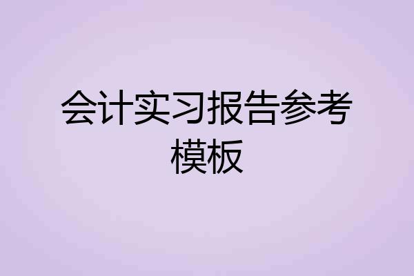 会计实习报告参考模板
