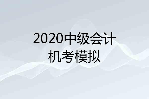 2020中级会计机考模拟