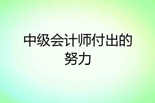 中级会计师付出的努力