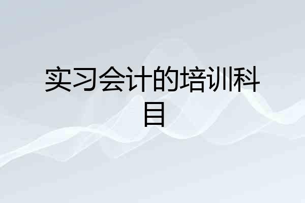 实习会计的培训科目