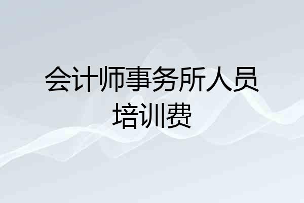 会计师事务所人员培训费