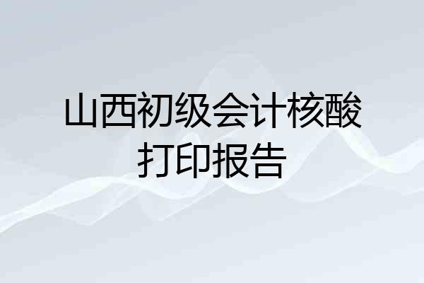 山西初级会计核酸打印报告