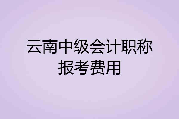 云南中级会计职称报考费用