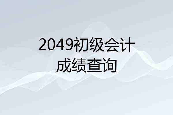 2049初级会计成绩查询