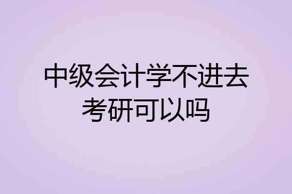 中级会计学不进去考研可以吗