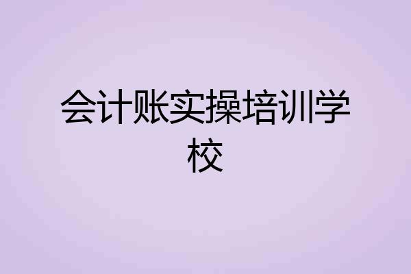 会计账实操培训学校