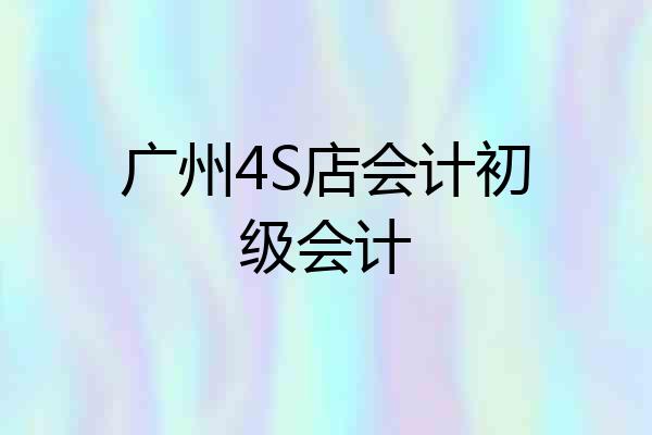 广州4S店会计初级会计