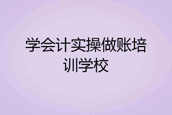 学会计实操做账培训学校