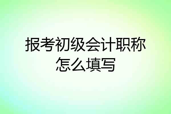 报考初级会计职称怎么填写