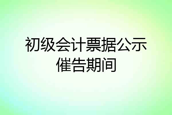 初级会计票据公示催告期间