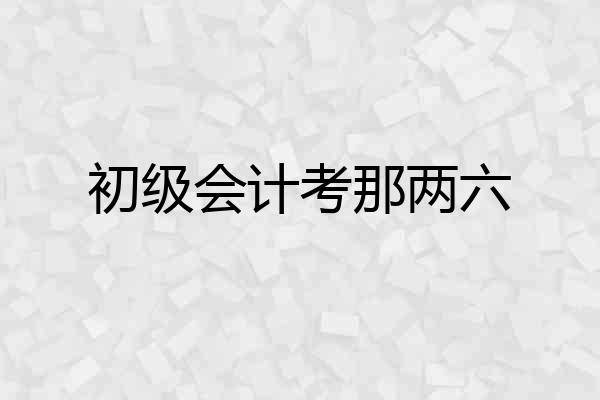 初级会计考那两六