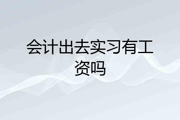 会计出去实习有工资吗