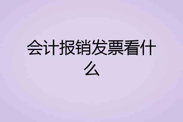 会计报销发票看什么