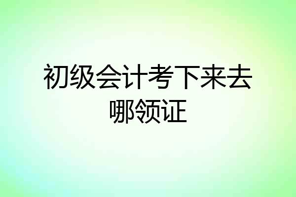 初级会计考下来去哪领证