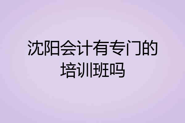 沈阳会计有专门的培训班吗