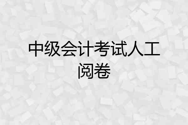 中级会计考试人工阅卷
