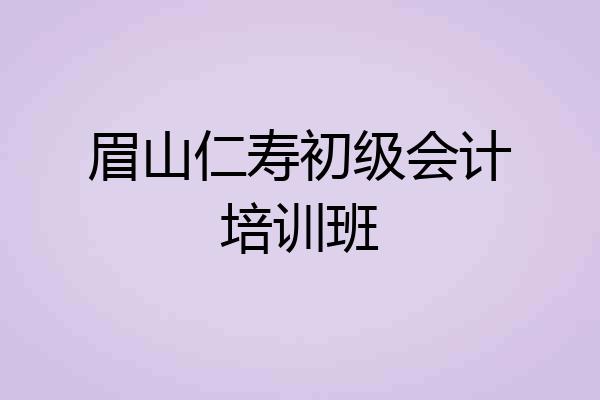 眉山仁寿初级会计培训班