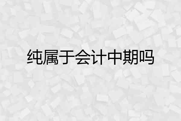 纯属于会计中期吗