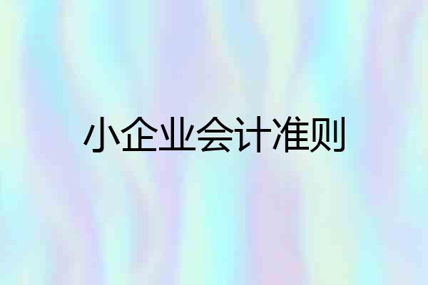 小企业会计准则