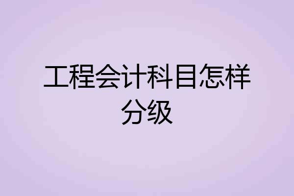 工程会计科目怎样分级