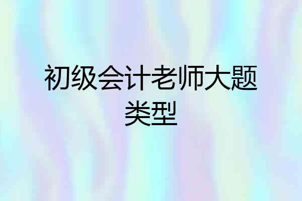 初级会计老师大题类型