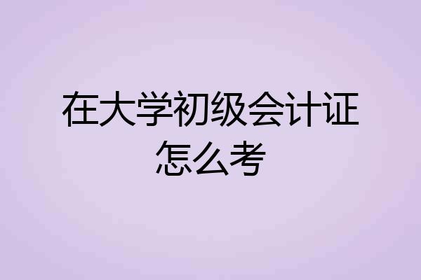 在大学初级会计证怎么考