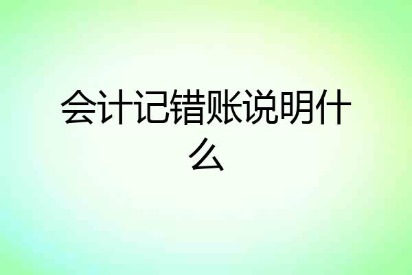 会计记错账说明什么