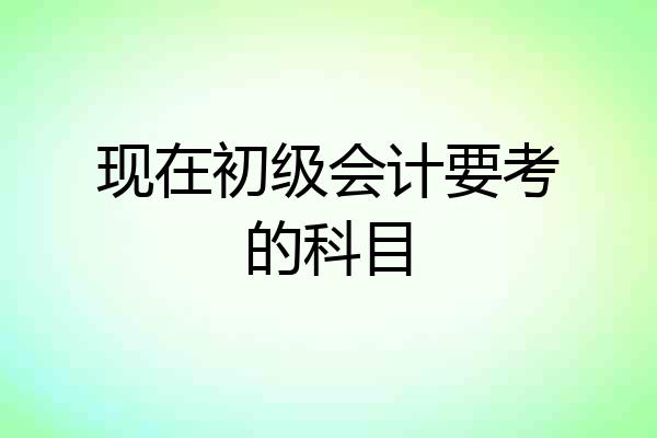 现在初级会计要考的科目