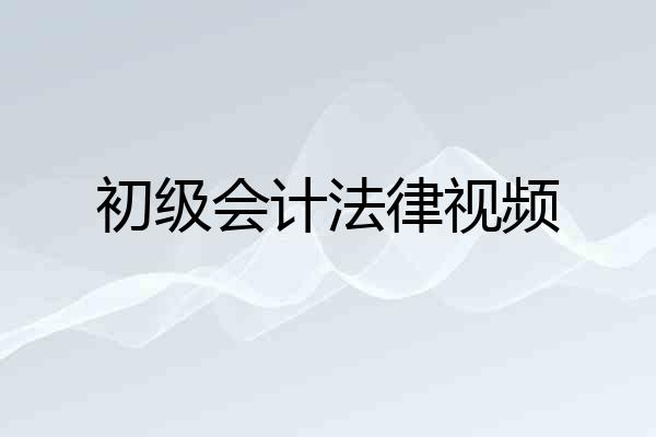 初级会计法律视频