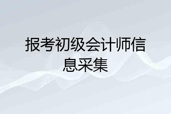 报考初级会计师信息采集