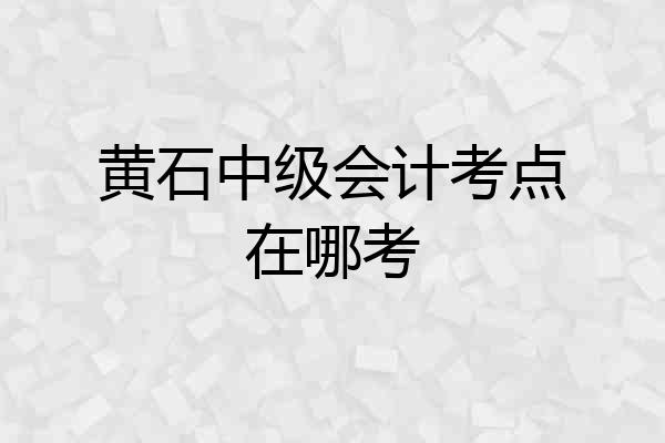 黄石中级会计考点在哪考
