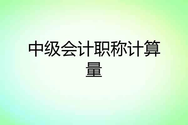 中级会计职称计算量