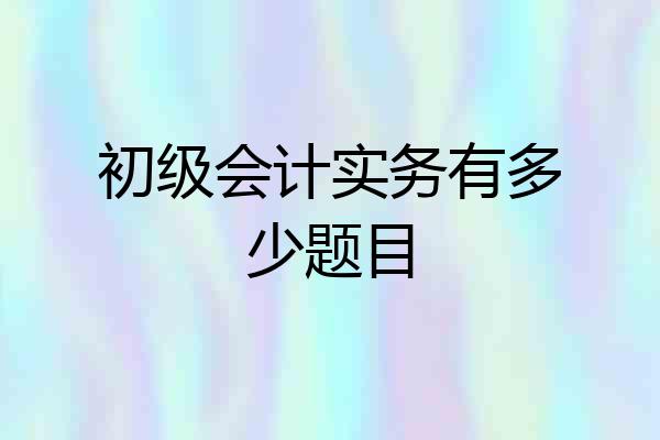 初级会计实务有多少题目