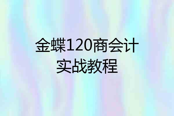 金蝶120商会计实战教程