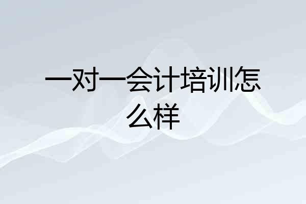 一对一会计培训怎么样
