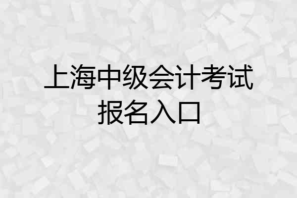 上海中级会计考试报名入口