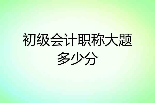 初级会计职称大题多少分