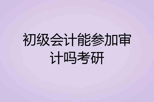 初级会计能参加审计吗考研