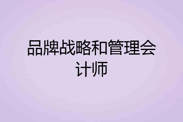 品牌战略和管理会计师