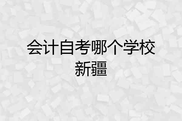 会计自考哪个学校新疆