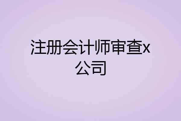 注册会计师审查x公司